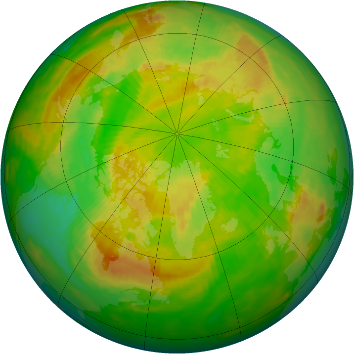Arctic ozone map for 01 June 1986